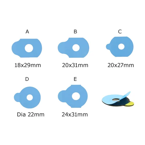 Imagen 2 del producto Q021 1000 Uds almohadillas de bloqueo adhesivas de pulido de lentes ópticas 5 tamaños pegatinas de doble cara accesorios de procesamiento de gafas