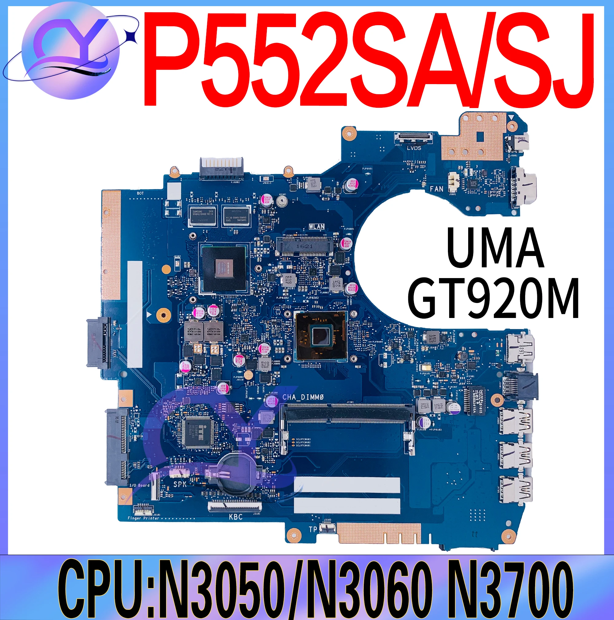 

P552SA Mainboard For Asus P552S P552SJ PU552SJ PRO552S Laptop Motherboard With N3160 N3700 GT920M UMA 100% Working Well