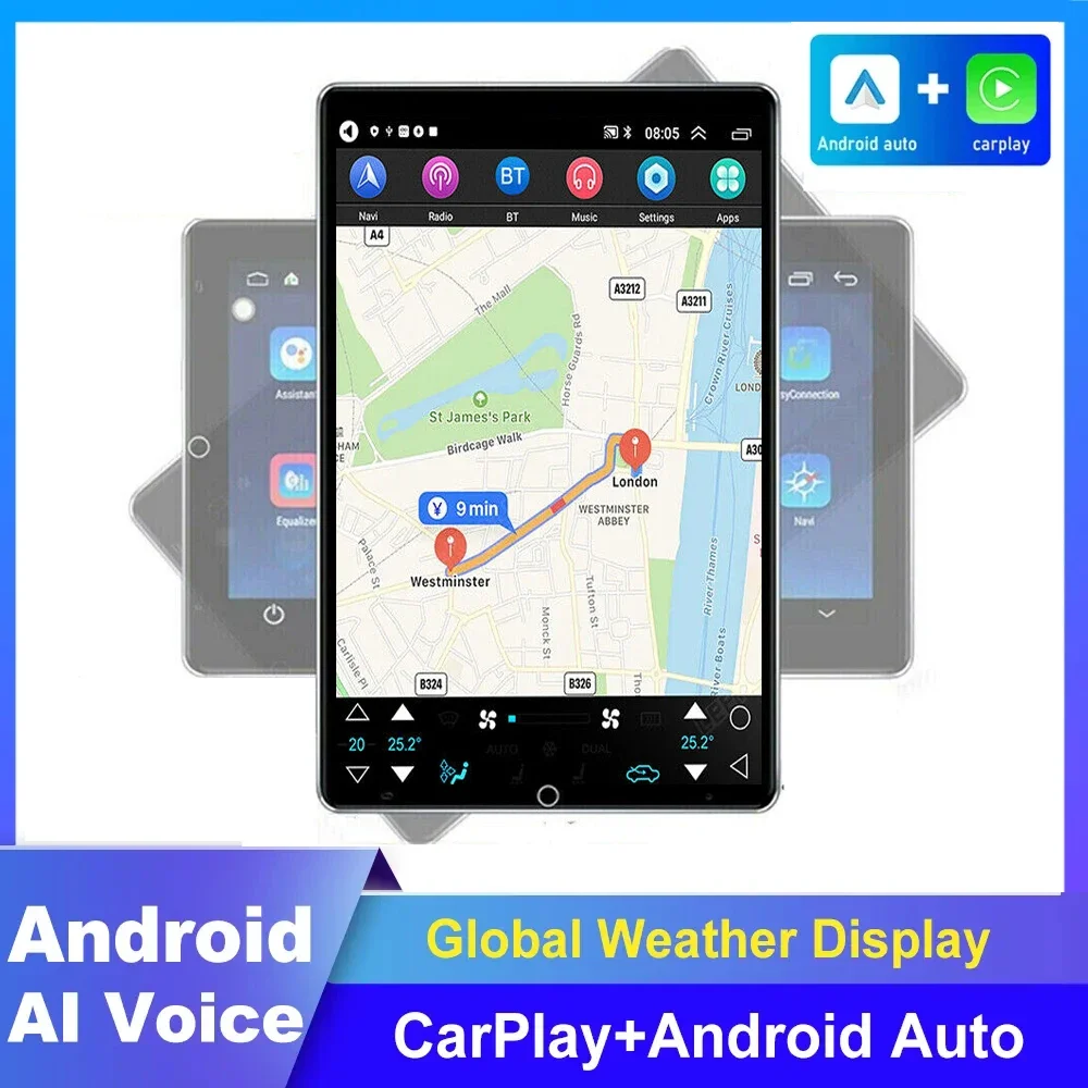 

Electric rotation Vertical Screen Car Radio 2 Din Android Multimedia DVD Player GPS Navigation Autoradio Carplay Android Auto
