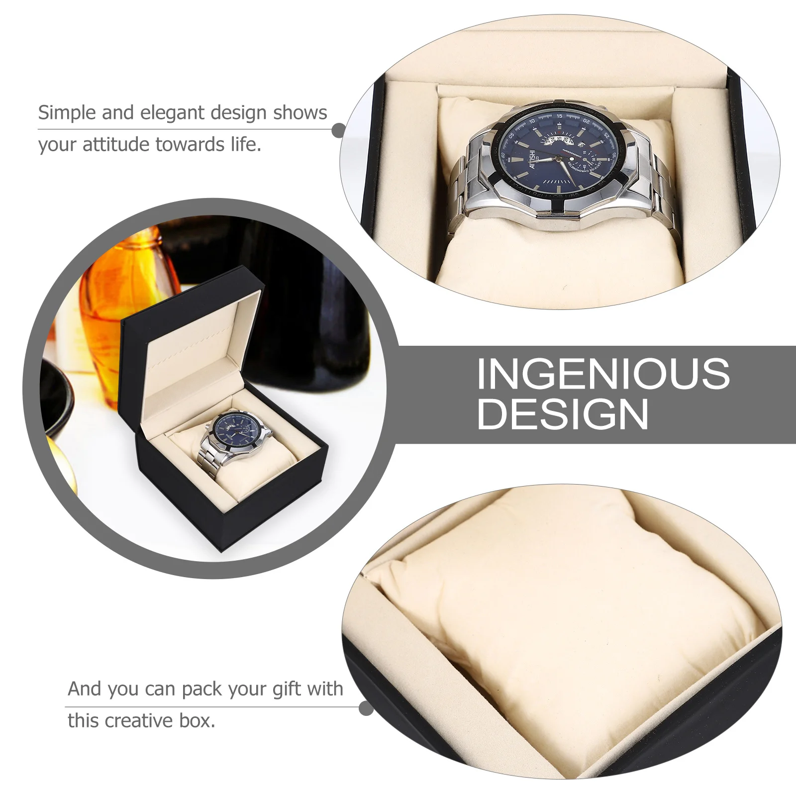 

2 pcs Storage Boxes Pu Waterproof Dustproof Watch Display Case For Jewelry Organizer Gift Box Watch Cases