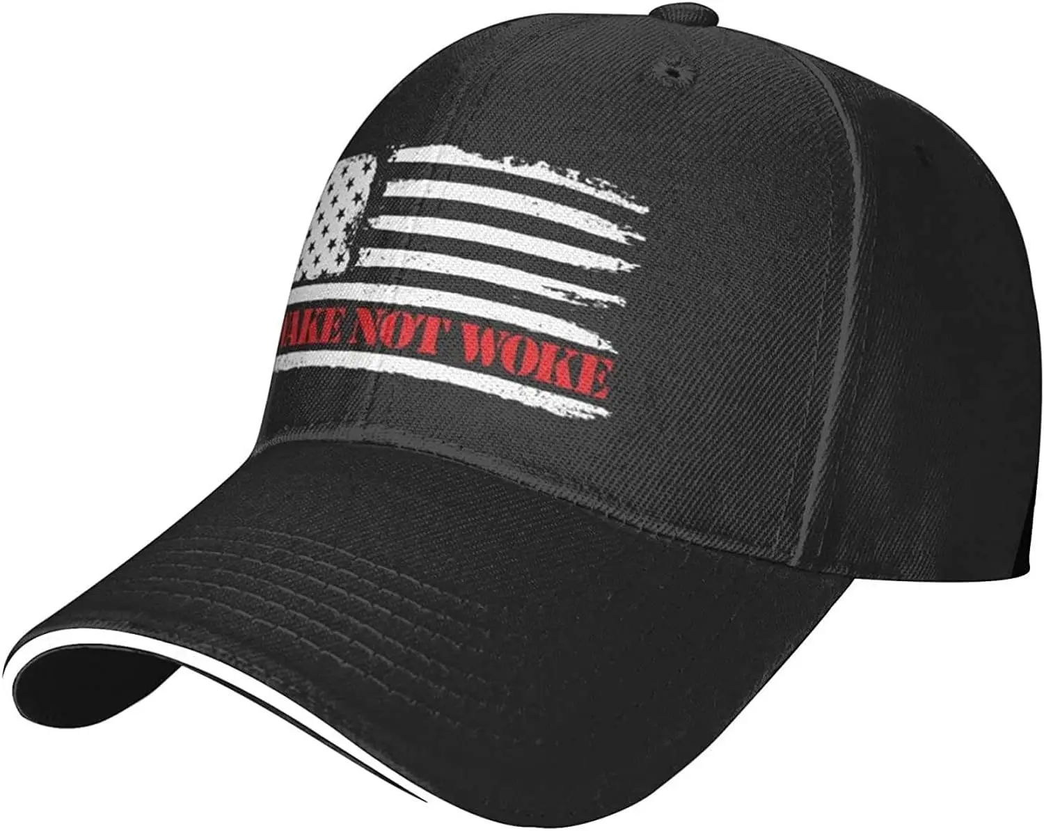 Vintage Baseball Cap for Men Women Awake Not Woke Anti Censorship American Flag Awake Dad Hat Adjustable Black