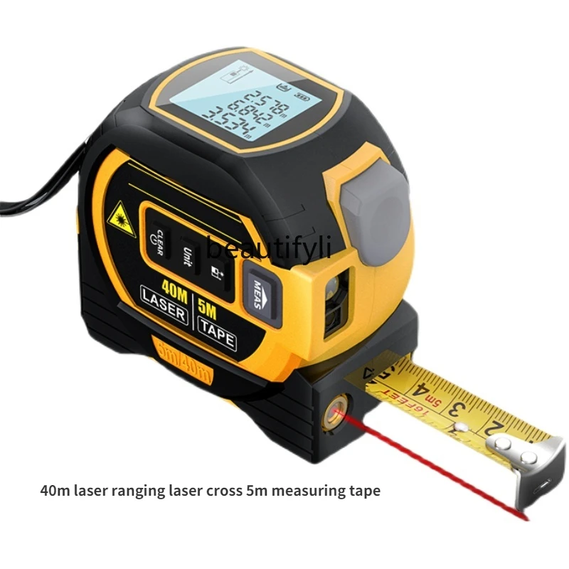 

yj Laser Range Finder Tape Measure Infrared High Precision Electronic Ruler Handheld Three-in-One Steel Tap Measuring Instrument