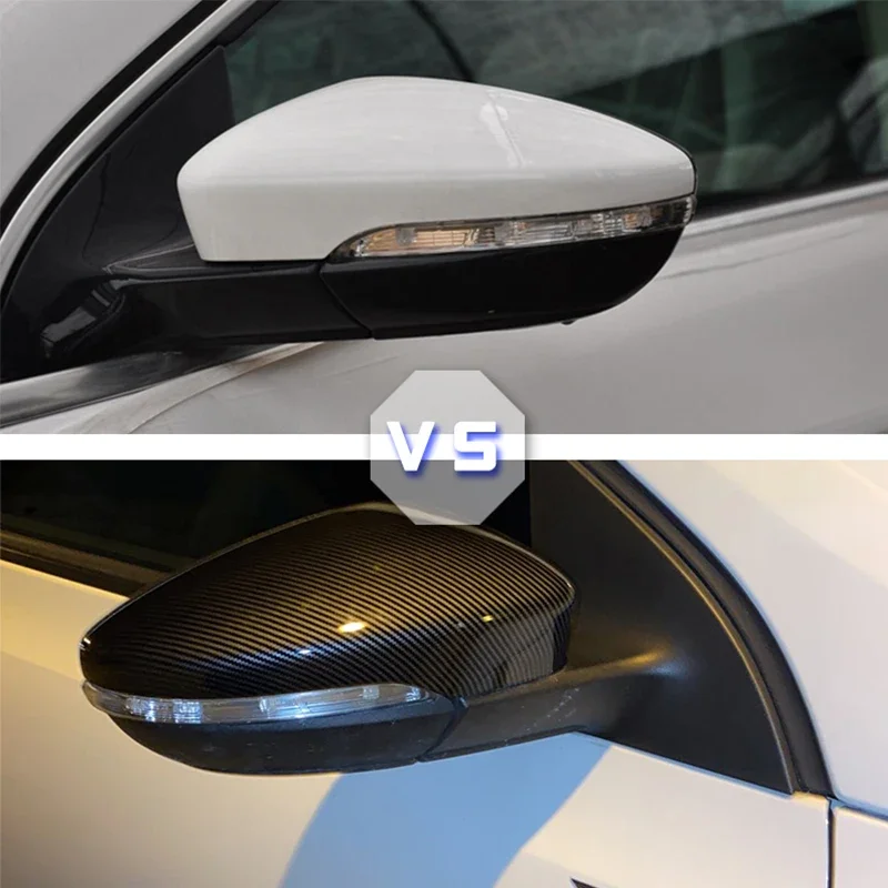 Side Mirror Cover Caps for Volkswagen Golf 6 GTI 7 MK7 R for MK6 Scirocco (Carbon Look) Passat B7 B8 Polo 6R 6C MK5 PLUS