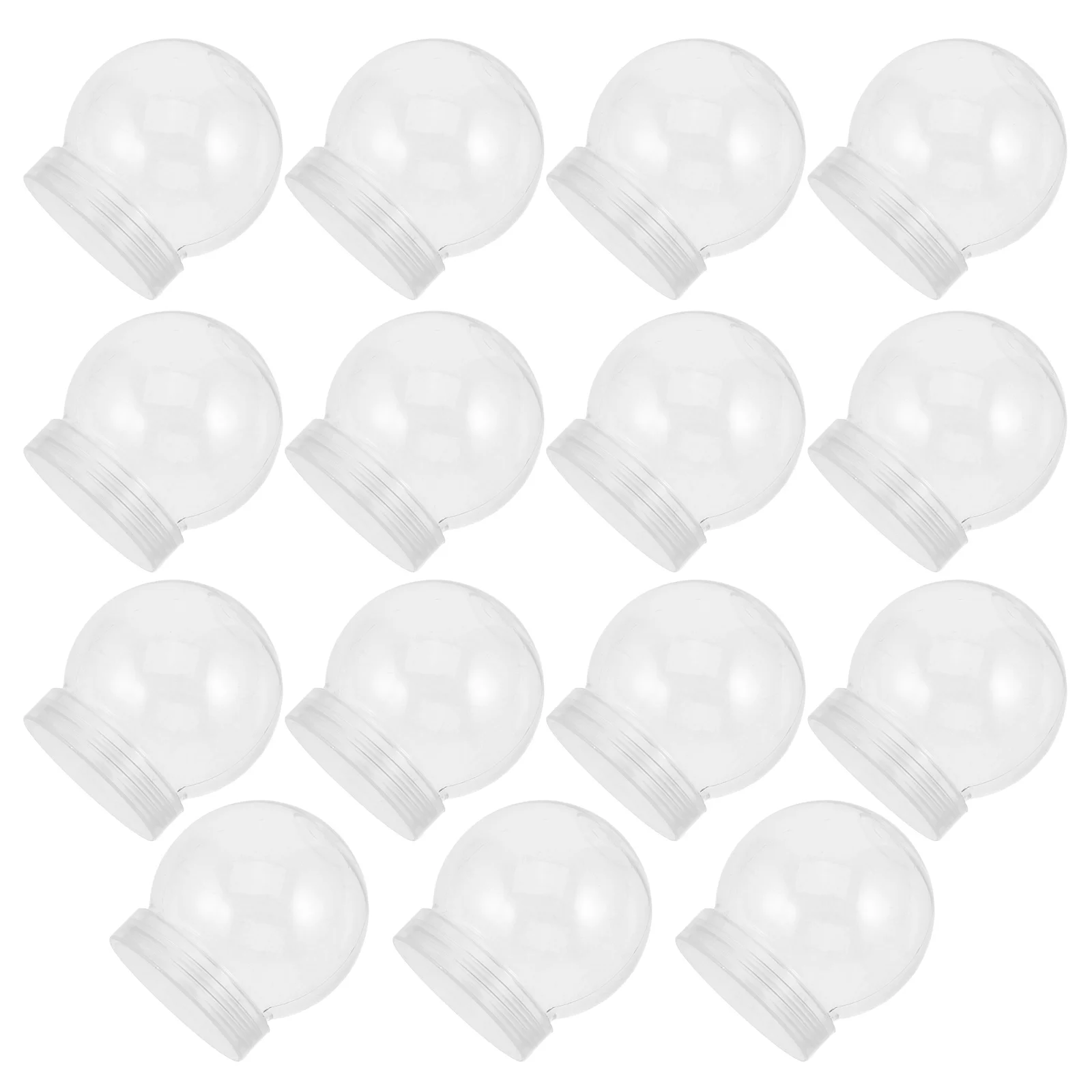 15 Pcs DIY Snow Globe Clear Water Globes Kit Empty Ball Shape Plastic Round Fish Tank Decor