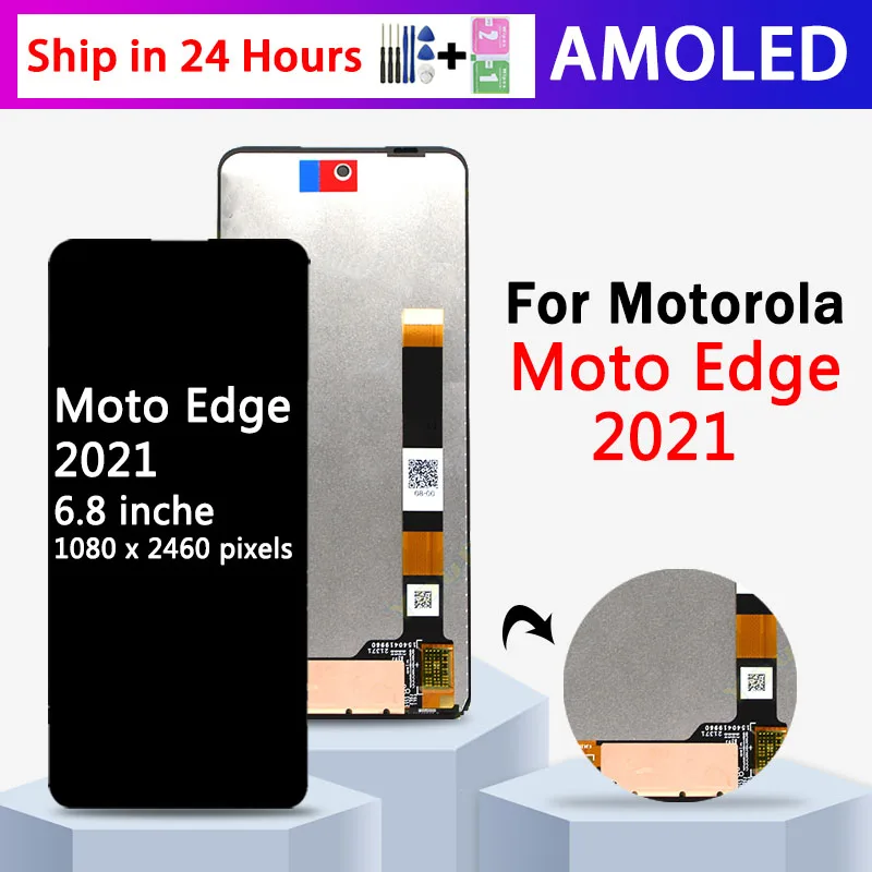 

6.8" Original For Motorola Edge (2021) LCD XT2141-1 Display touch panel Digitizer Assembly For Moto edge 2021 Screen Replacement