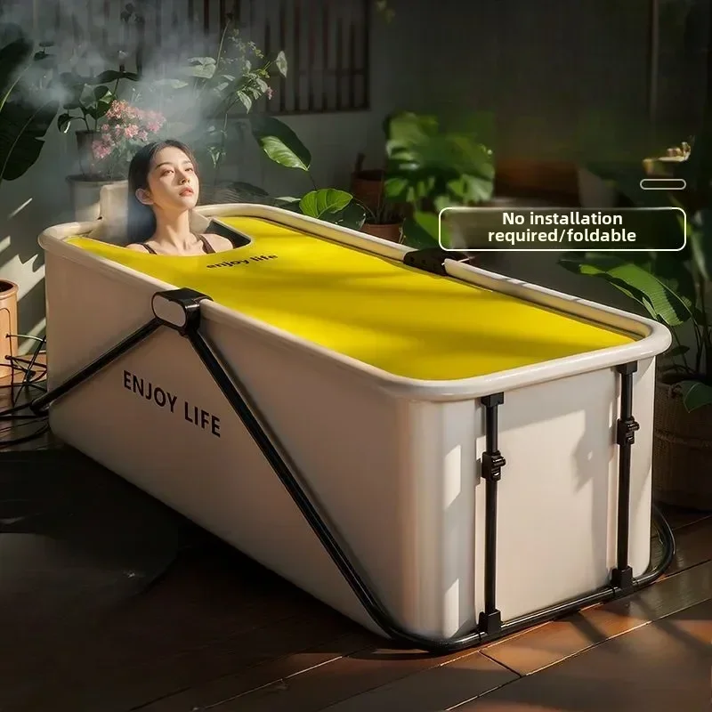 Adult Bath Tub Adult Household Bath Full Body Thickened Children's Bath Tub Folding Installation Folding Hot Bathtub Fumigation