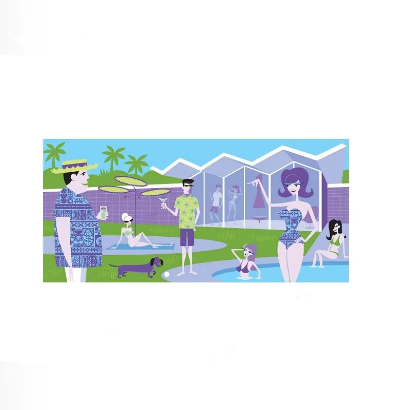 Josh Agle Shag Fine, Print Art Canvas Poster- For Living Room Decoration- Home Wall Decor