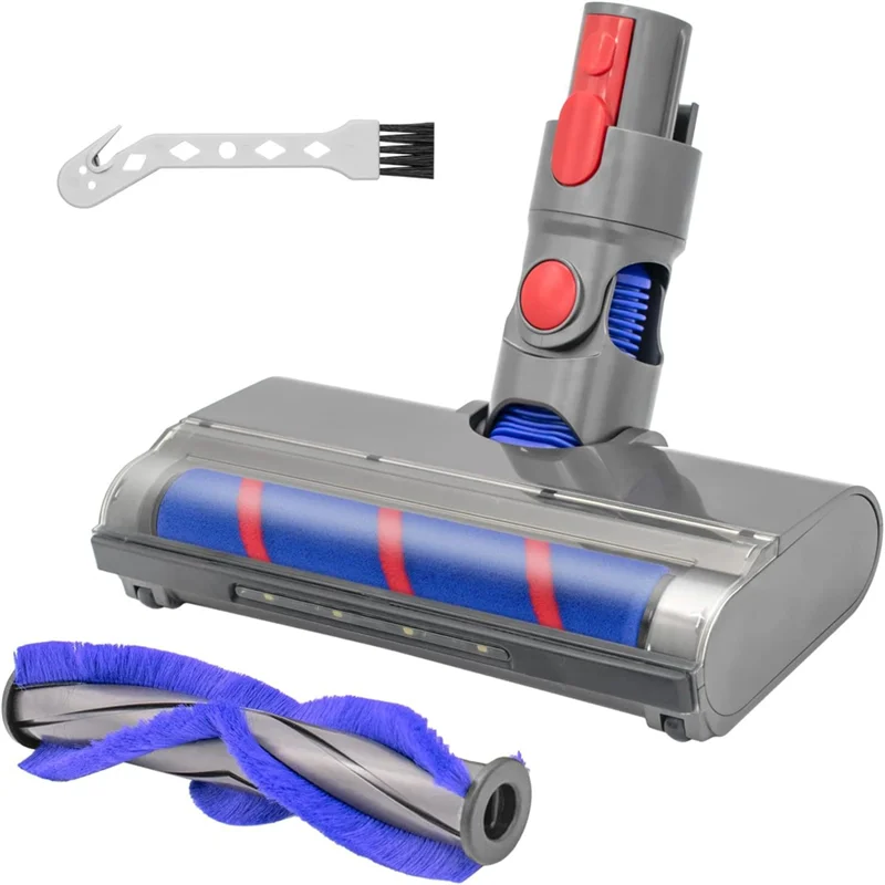 

A17F-Motorized Floor Brush Head Tool For Dyson V8 V7 V10 V11V15 Vacuum Cleaner Soft Roller Head Floor Brush Replacement