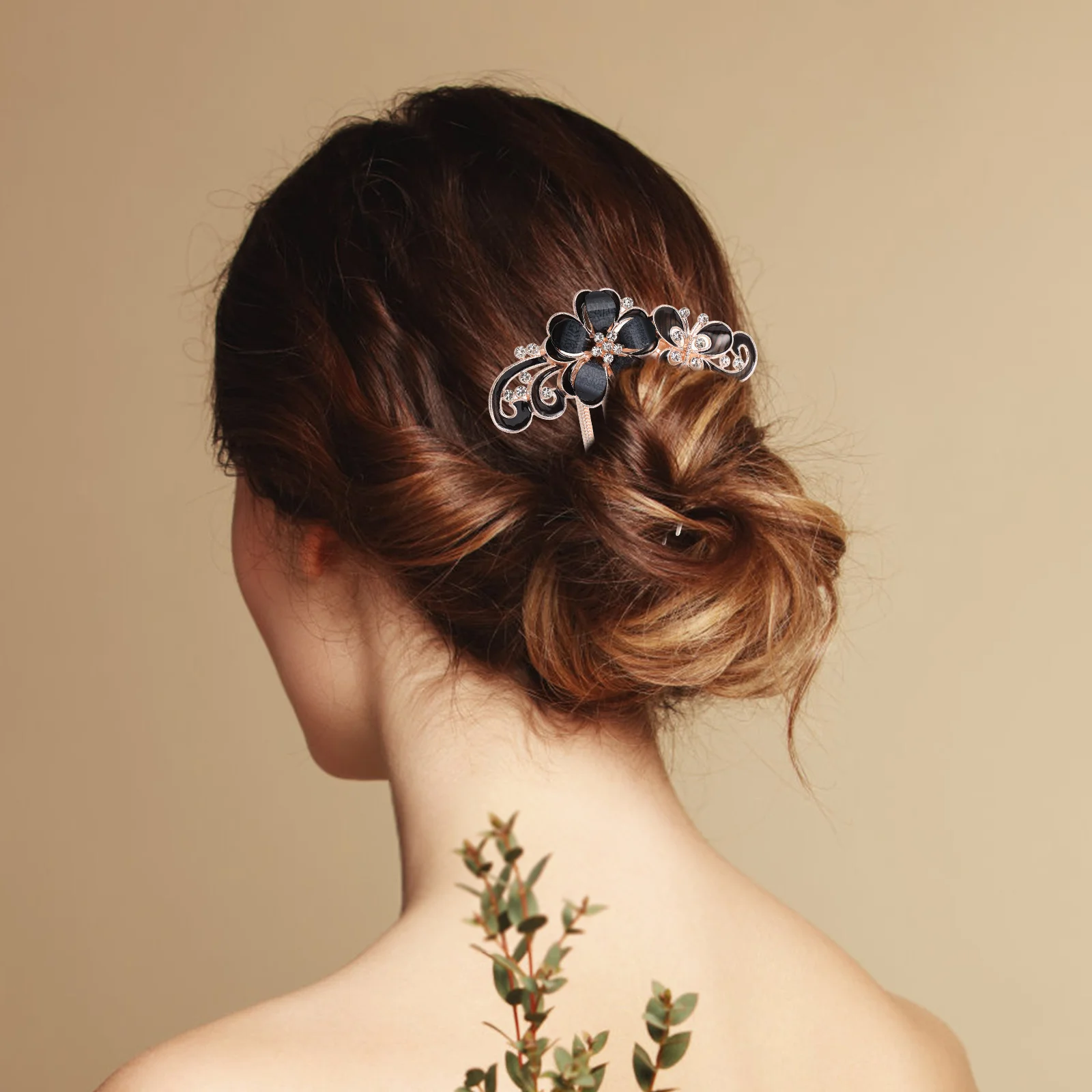 

Rhinestone Comb Long Teeth Floral Side Barrette Crystal Hairpin For Women Wedding Party Updo Hair Clip Hair Accessories