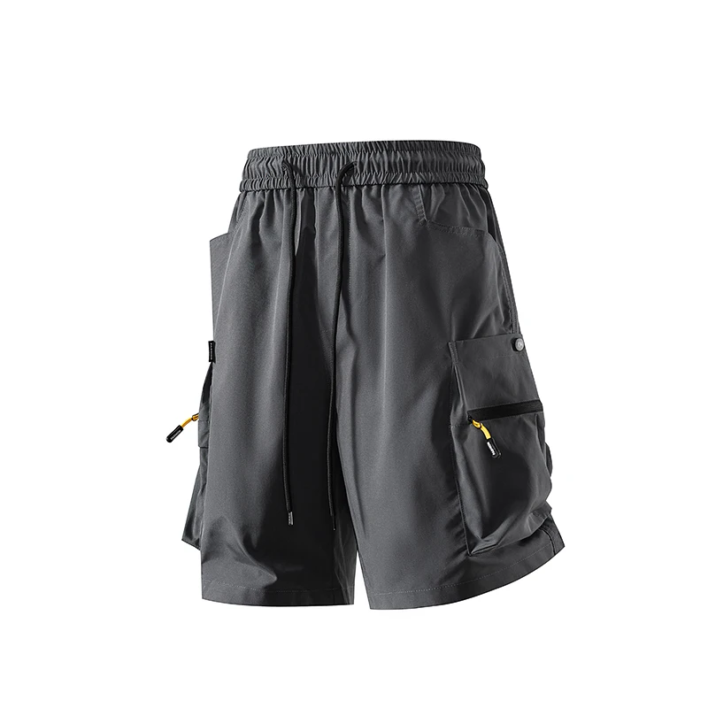 Summer Men's Baggy  Cargo Shorts Outdoor Hiking Zipper Multi-pocketShorts Sports Drawstring Casual Knee Length Pants Bermuda Man