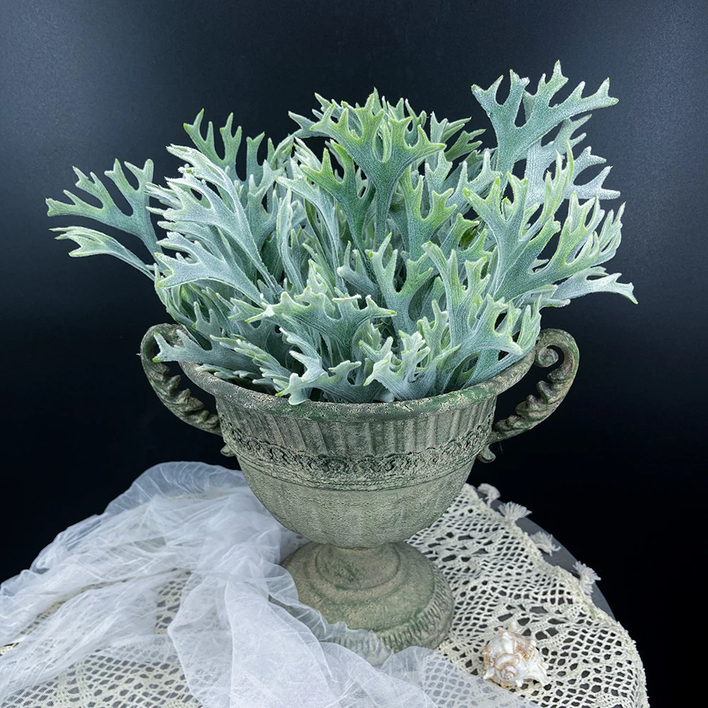 SunMade Ins Lover Chrysanthemum Leaf Fake Plants Home Decoration Antler Leaves Flower Arrangement DIY Plantas Artificiales
