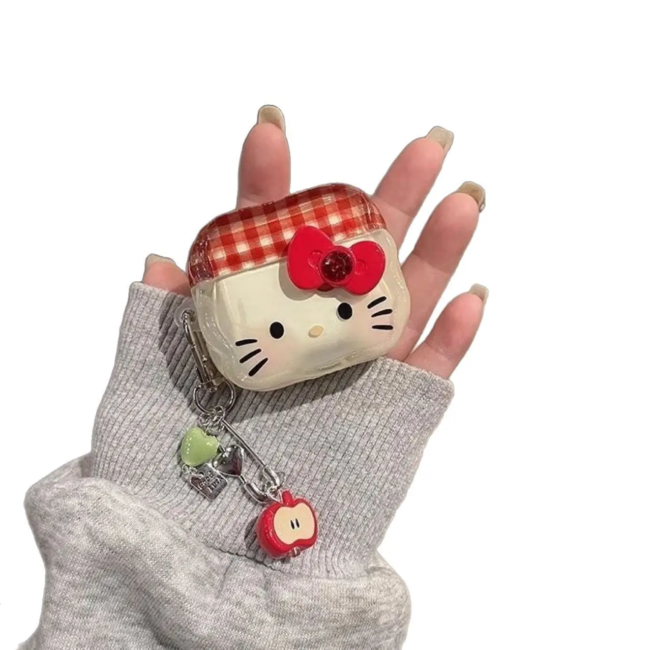 Custodia per auricolari Hello Kitty Cartoon per Apple Airpods 4 3 Pro 2 1 Custodia protettiva per auricolare Bluetooth senza fili con portachiavi Apple