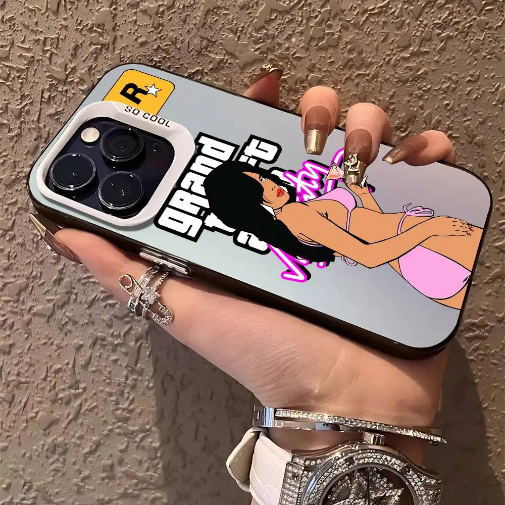 حار لاعب واحد لعبة Rstars GTA جراب هاتف آيفون 17 16 15 14 13 12 11 برو ماكس ماتي للصدمات عودة مكافحة سقوط ماتي غطاء