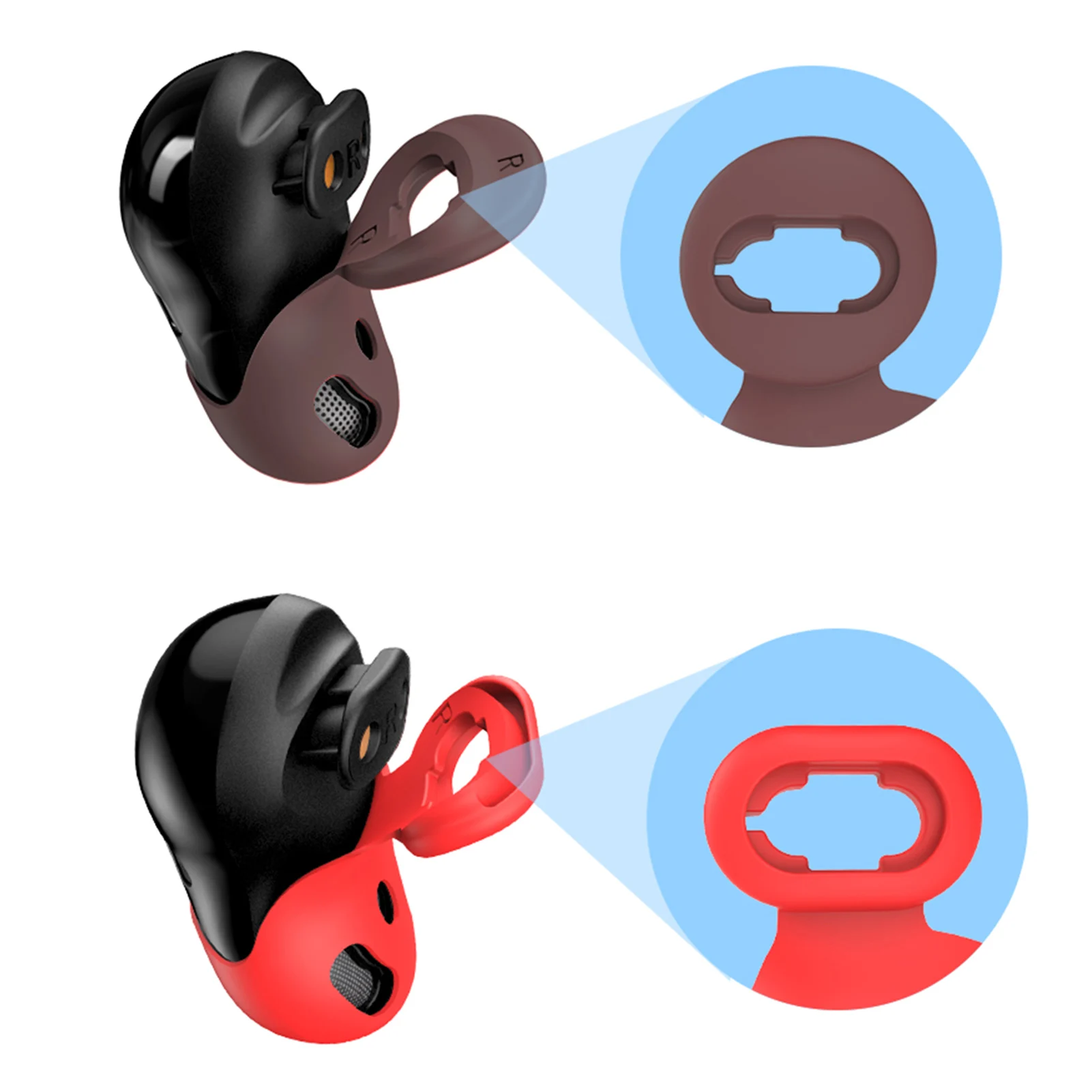 8 Pasang Earbud Pengganti Sayap Telinga Adaptor Silikon Ujung Telinga Langsung ForGalaxy Buds untuk Aksesori Live Earbud SamsungGalaxy