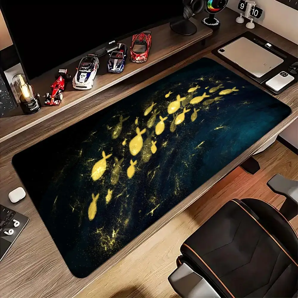 

Коврик для мыши Deep Sea Glow XL, большой, для компьютера, офиса, игр, XXL, резиновый, противоскользящий, для игровой клавиатуры и мыши, длинный настольный коврик