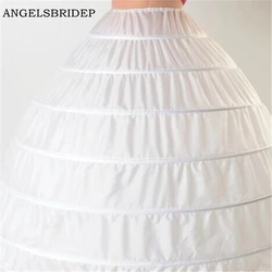 ANGELSBRIDEP Fashion 6 Hoops Petticoats Bustle for Ball Gown Wedding Dresses Underskirt Bridal Accessories Bridal Crinolines