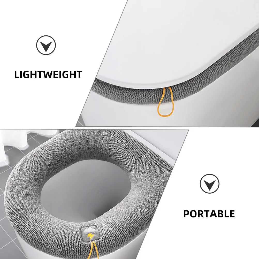 

Thicker Toilet Seat Cover Pad Soft Washable Universal Fit for Bathroom Comfortable Reusable Cushion Cover Easy Install Handle