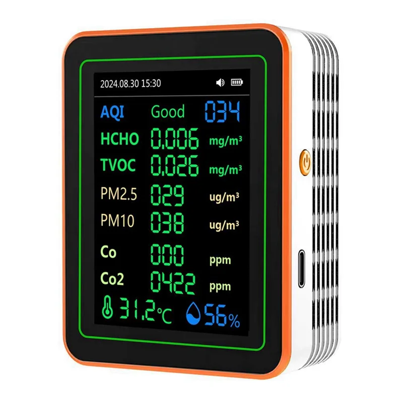 Monitor de calidad del aire AA87 12 en 1, contador de partículas PM2.5 PM10 con alarma, Detector de CO, medidor de CO para el hogar, la Oficina o la escuela