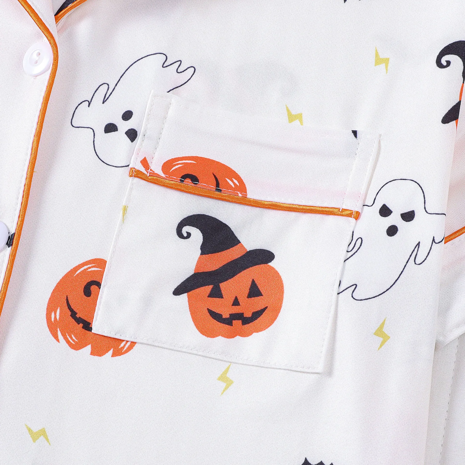 Pajamas for Women New Halloween Women Sleepwear Printed Collar Short Sleeved Home Suit Set