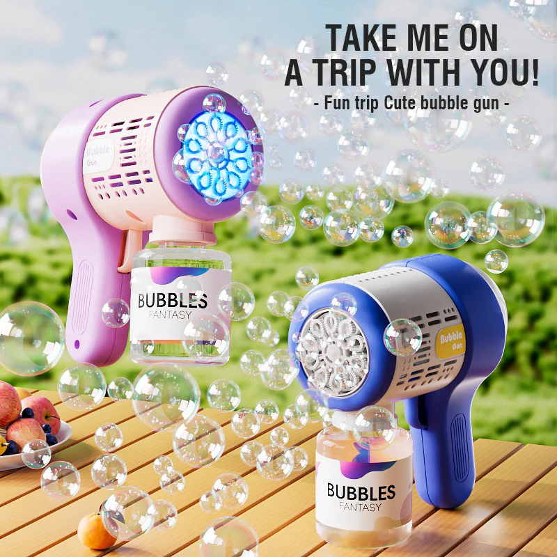 

Mini Bubble Gun Children Toy Electric Soap Blowers with Light Bubbles Machine Cartoon Maker Party Outdoor Games Boys Girls Gift