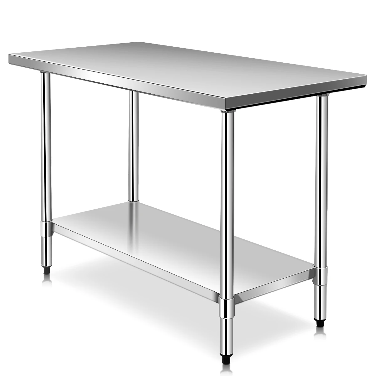 Stainless steel Kitchen Table Worktable, stainless steel table with Height Adjustable Rher, table Gastro table, Slot table