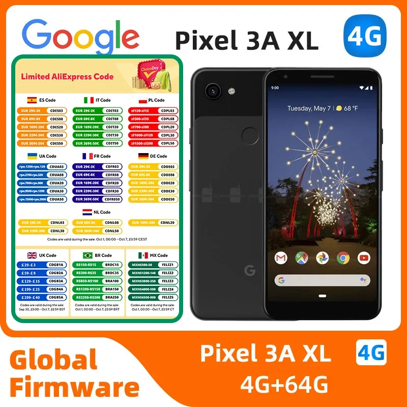 

Google pixel 3a xl 4G 6-дюймовый OLED-экран Snapdragon670 18 Вт, аккумулятор 3700 мАч, OTG, бывший в употреблении телефон