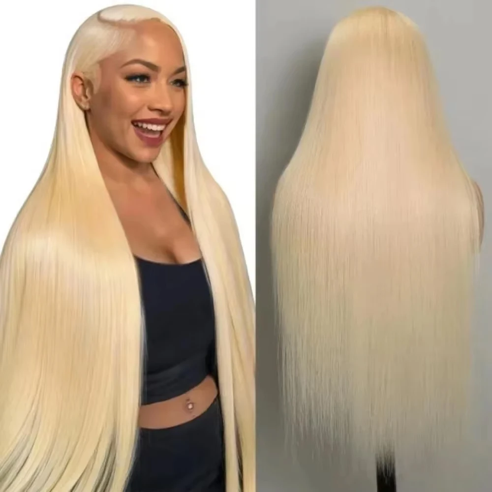 Straight 613 Blonde 13x6 HD Transparent Lace Front Wig 52 Inch Human Hair Brazilian 200 Density Lace Front Wigs For Black Women