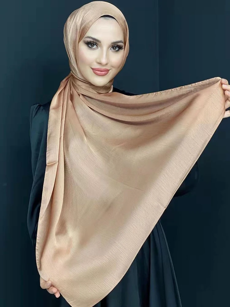 Muslim scarf shawl women luxury abaya silk satin hijab ramadan hijabs for woman abayas jersey dress turban instant undercap cap