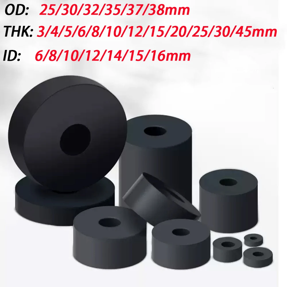OD 25-38mm Circular Rubber Damping Pad/Fan Coil Damping Washer/Rubber Shock-Absorbing & Soundproof Machine Foot Washer