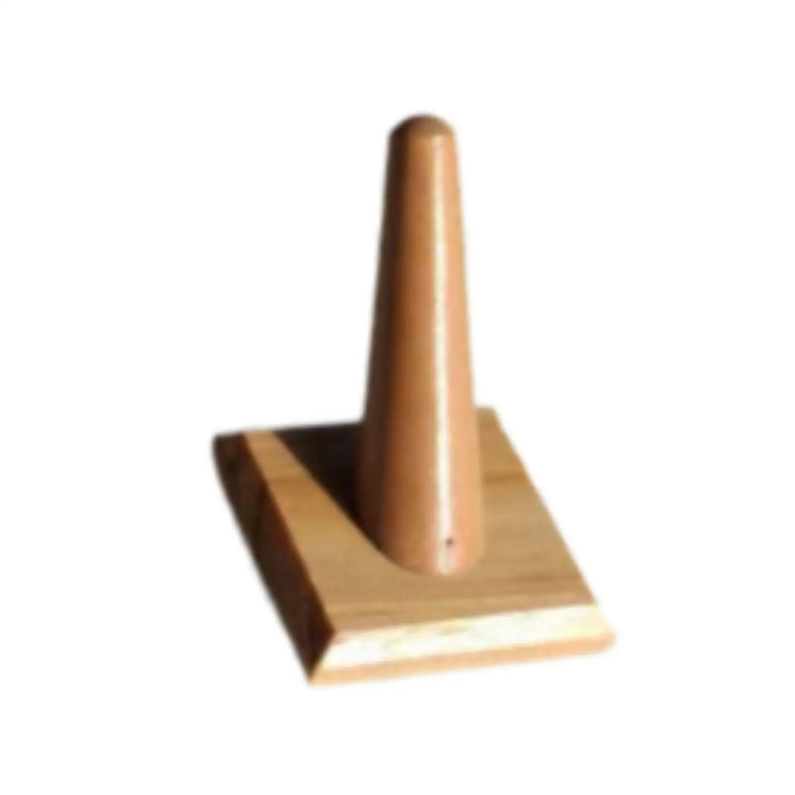 Organizer Wood Ring Stand Cone Display Holder with Square Base for Exhibition Wedding Rings Jewelry Presentation Anniversary