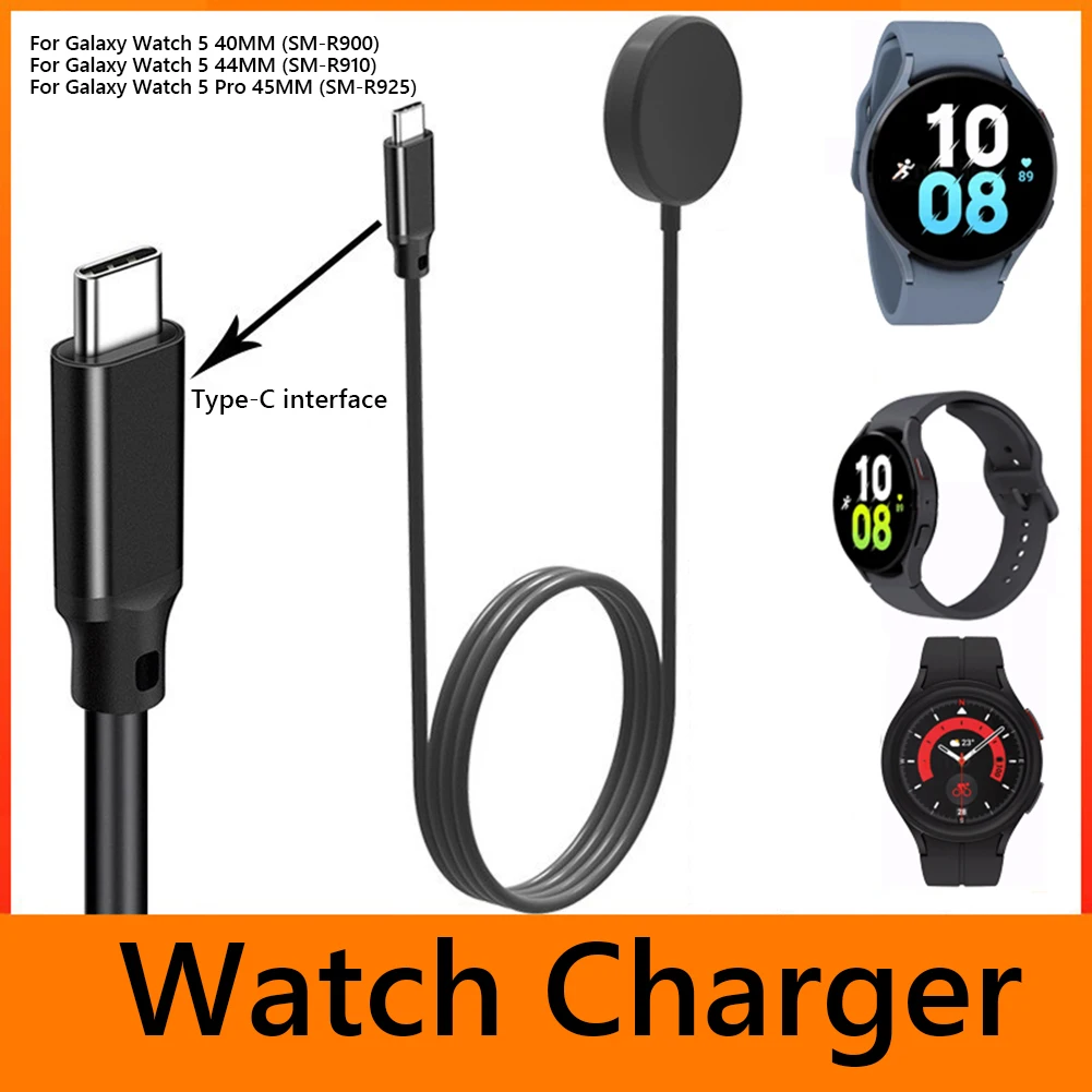 

100cm PD Wireless Charging Cable Cord Smart Watch Accessories Wireless Charger Replacement for Samsung Galaxy Watch 5 Pro 45mm