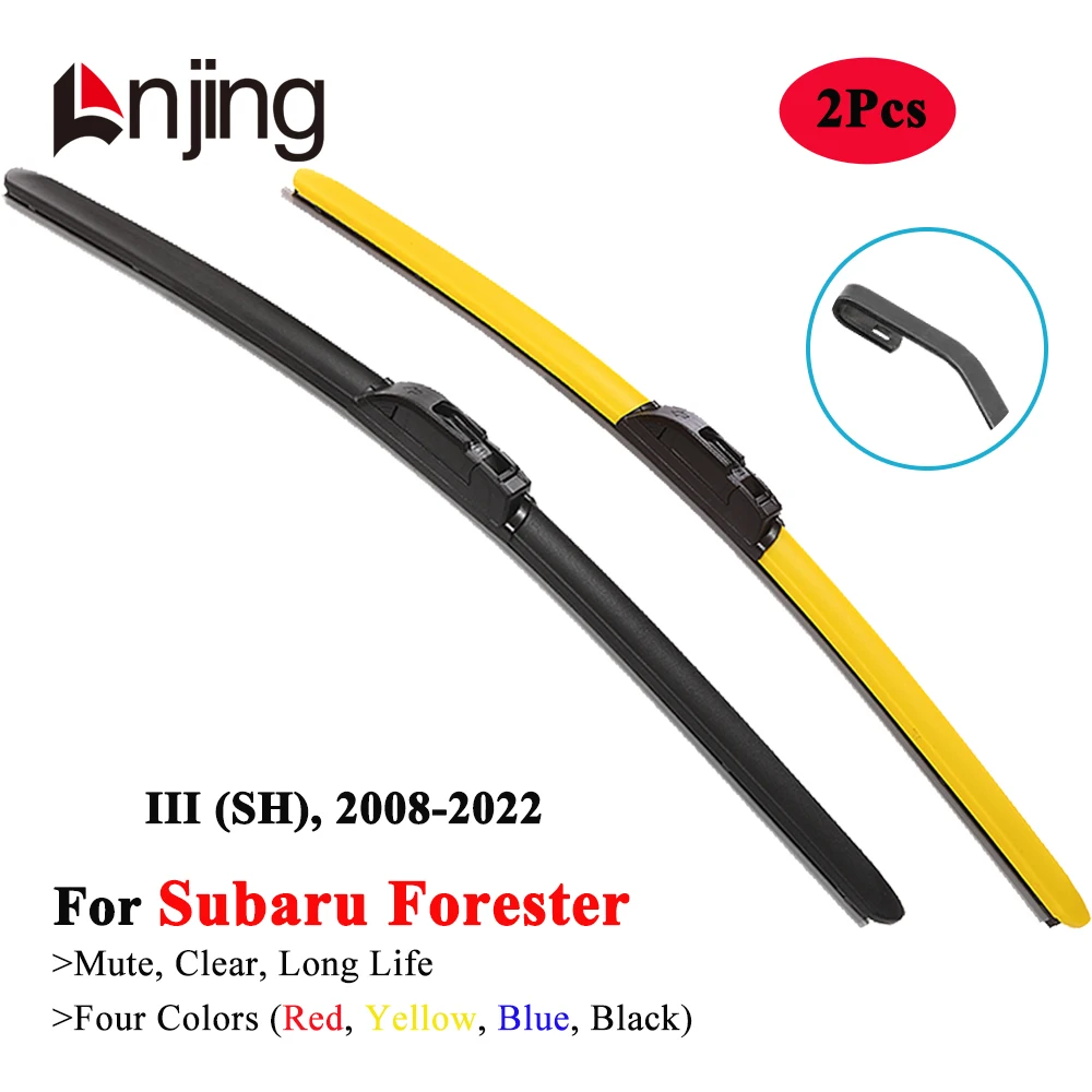 

LNJING Colorful Wiper Blades For Subaru Forester 3 SH SUV 2008 2011 2013 2015 2016 2017 2018 Car Exterior Luxury Accessory Tool