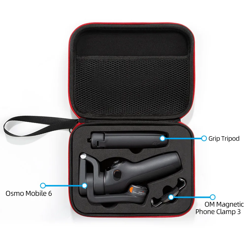Portable Case Gimbal Tripod Magnetic Clip Fill Light Clip Carrying Bag Handbag For DJI Osmo Mobile 6 Storage Accessories