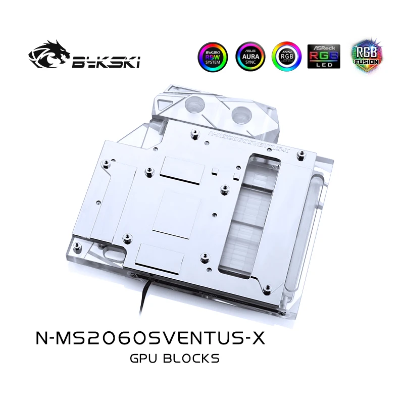 Imagem -03 - Bykski Uso Bloco de Água para Msi Geforce Rtx 2060 Super 8g Ventus xs c oc Cobertura Completa Bloco de Cobre do Radiador Rgb Luz