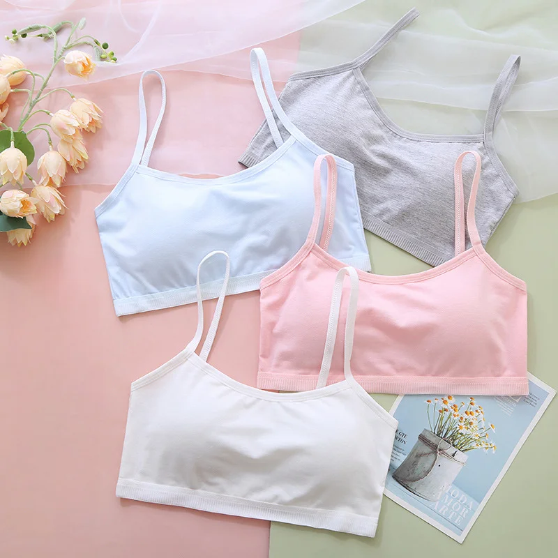 Adolescence Girls Brassiere Fixed Inner Pad Children Breast Care Girl Bra 8-16 Years Cotton Girl Underwears Bra For Teenage Girl