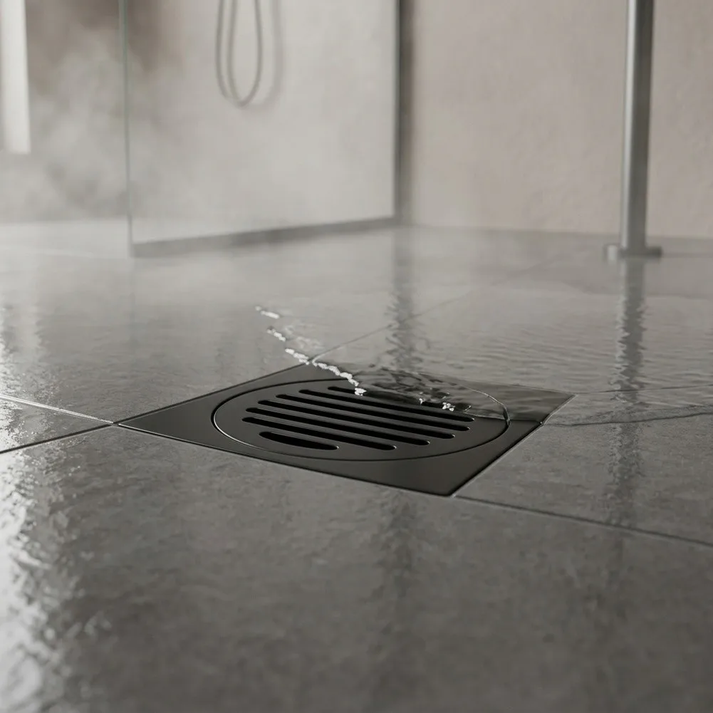Stainless Steel Drain Cover for Shower Floor 10x10cm Grey Compatible with 50/75mm Pipes Fast Water Flow Design