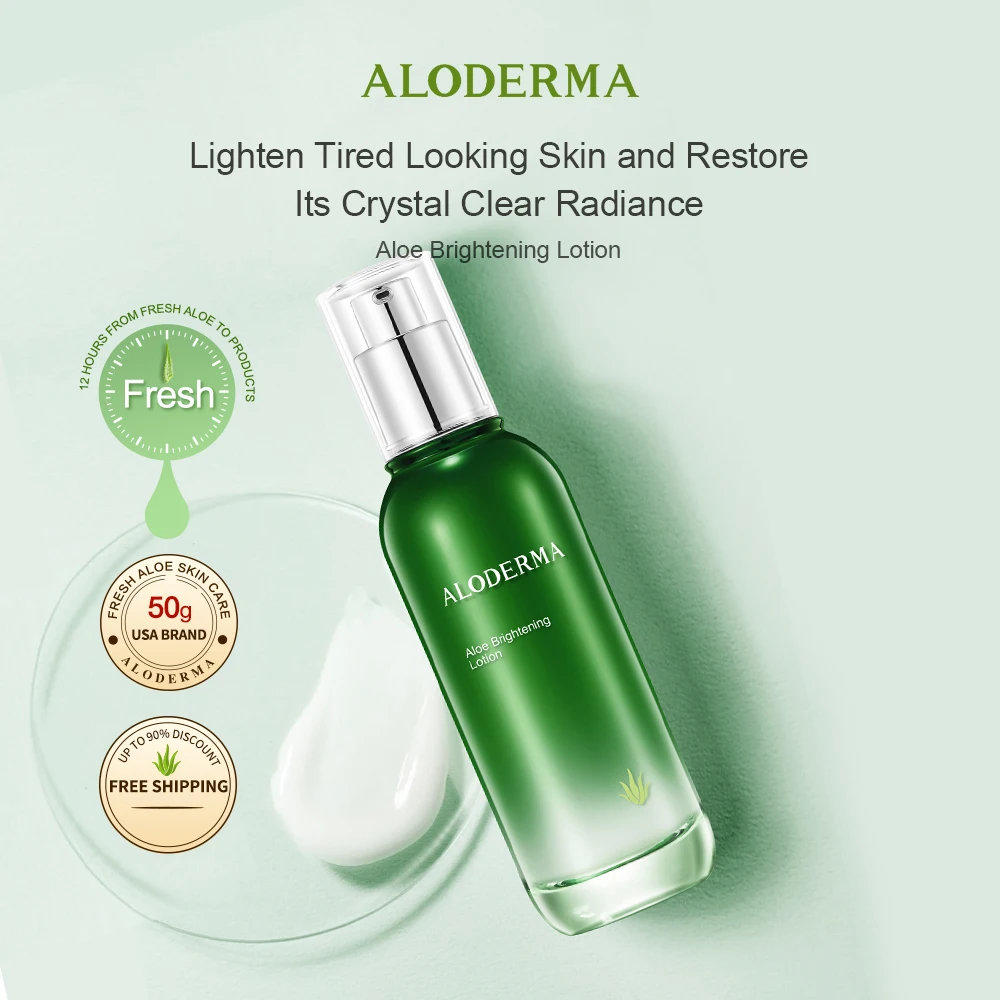 ALODERMA  Aloe Brightening Lotion Brighten, Cleanse & Soften Skin, Natural & Non-Irritating, No Artificial Fragrance 100g