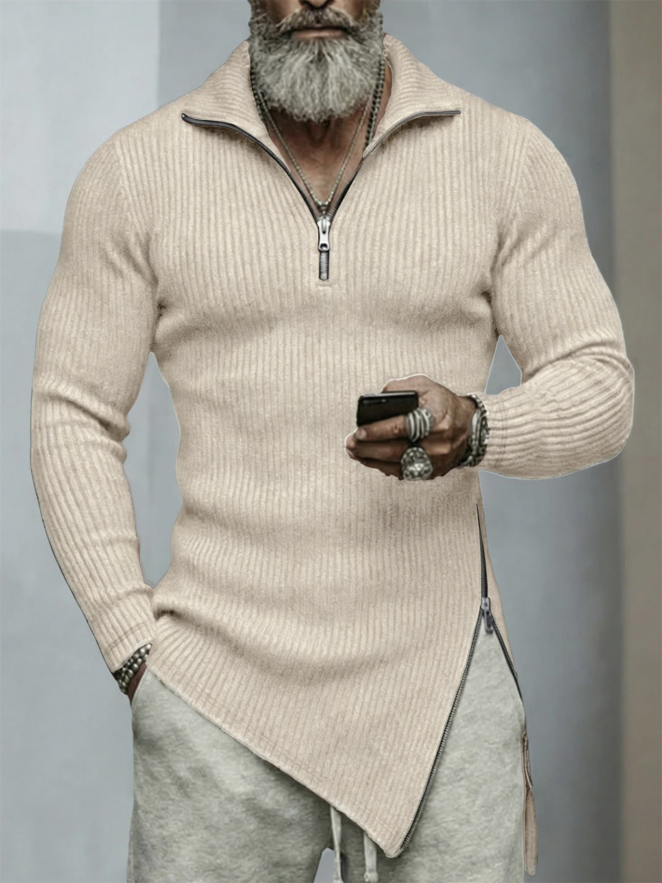ApexFit Men’s Stand Collar Quarter-Zip Pullover - Image 3