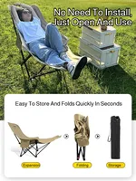 Portable Folding Chair Folding Recliner Curved Headrest Comfort Experience Easy Storage Lunch Foldable Recliner With Leg Rests 5