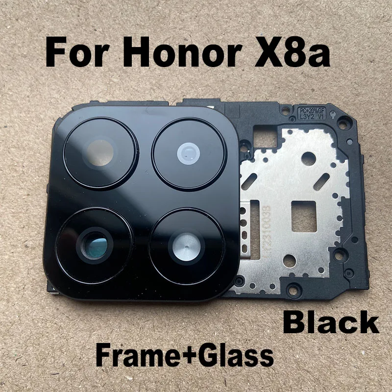 For Huawei Honor X8a Back Camera Lens Rear Glass With Frame Cover Adhesive Sticker Replacement