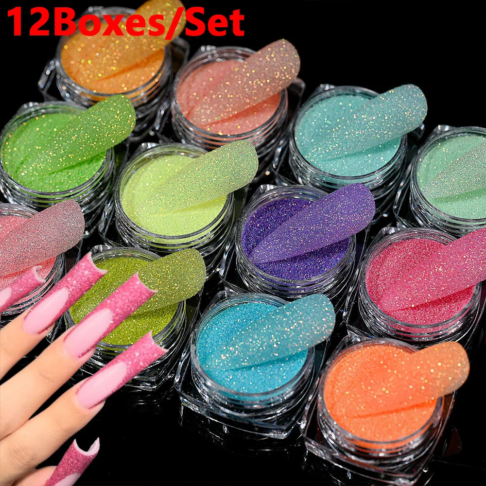 

1 г * 12 коробок, переливающийся сахар, блестящая пудра для дизайна ногтей, ультратонкое покрытие конфет, хромированная пигментная пыль, блестящий лак для маникюра, аксессуары