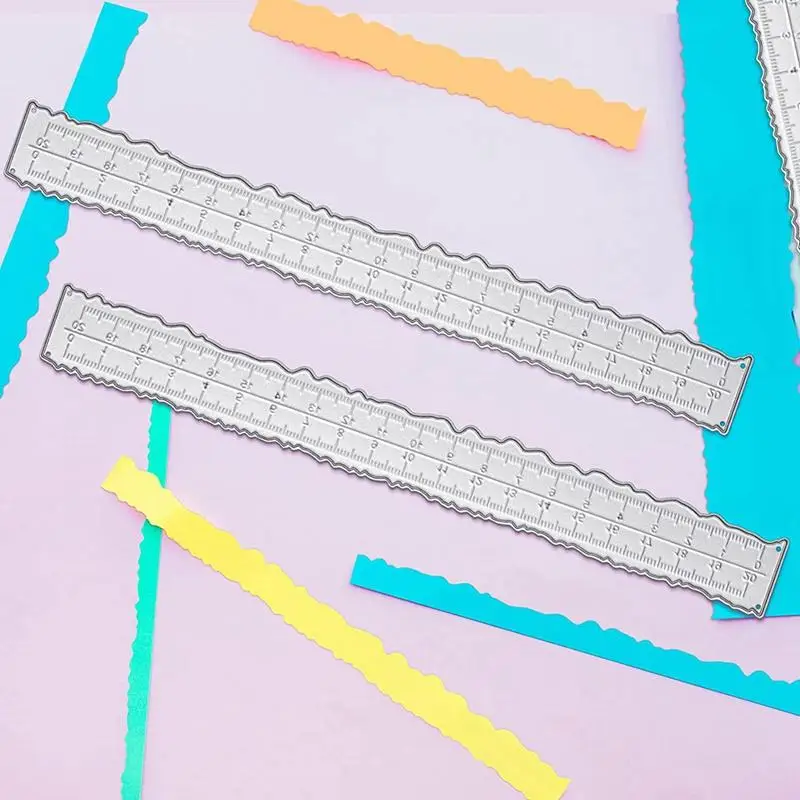 3 Pieces Metal Irregular Edges Ruler for Card Making Scrapbooking Craft Decor School Office Tools