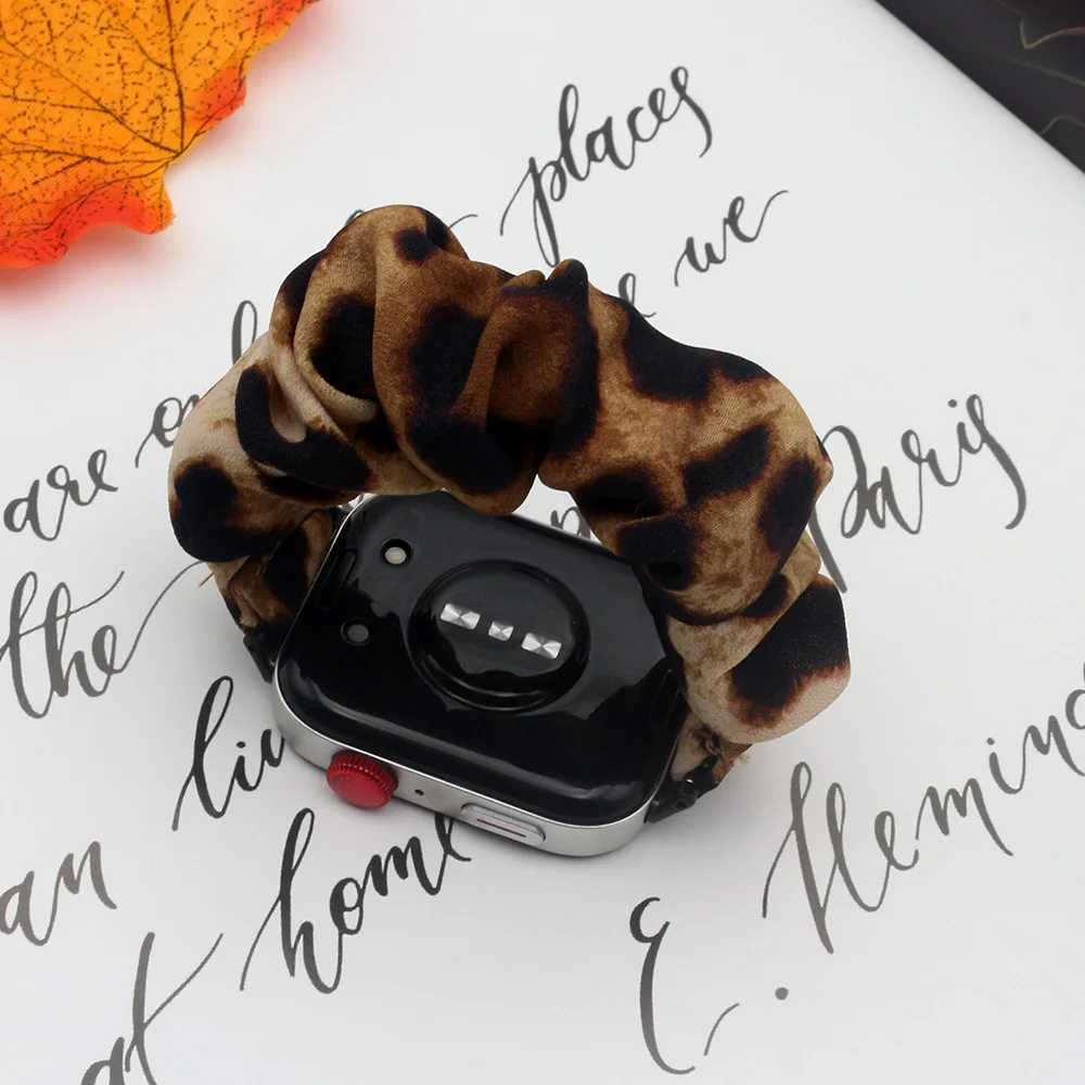 Cinturino per orologio con stampa leopardata per Huawei Fit 3/ Fit 4 Pro/ Fit 4 Cinturino di ricambio per smartwatch Bracciale scrunchie in nylon elastico