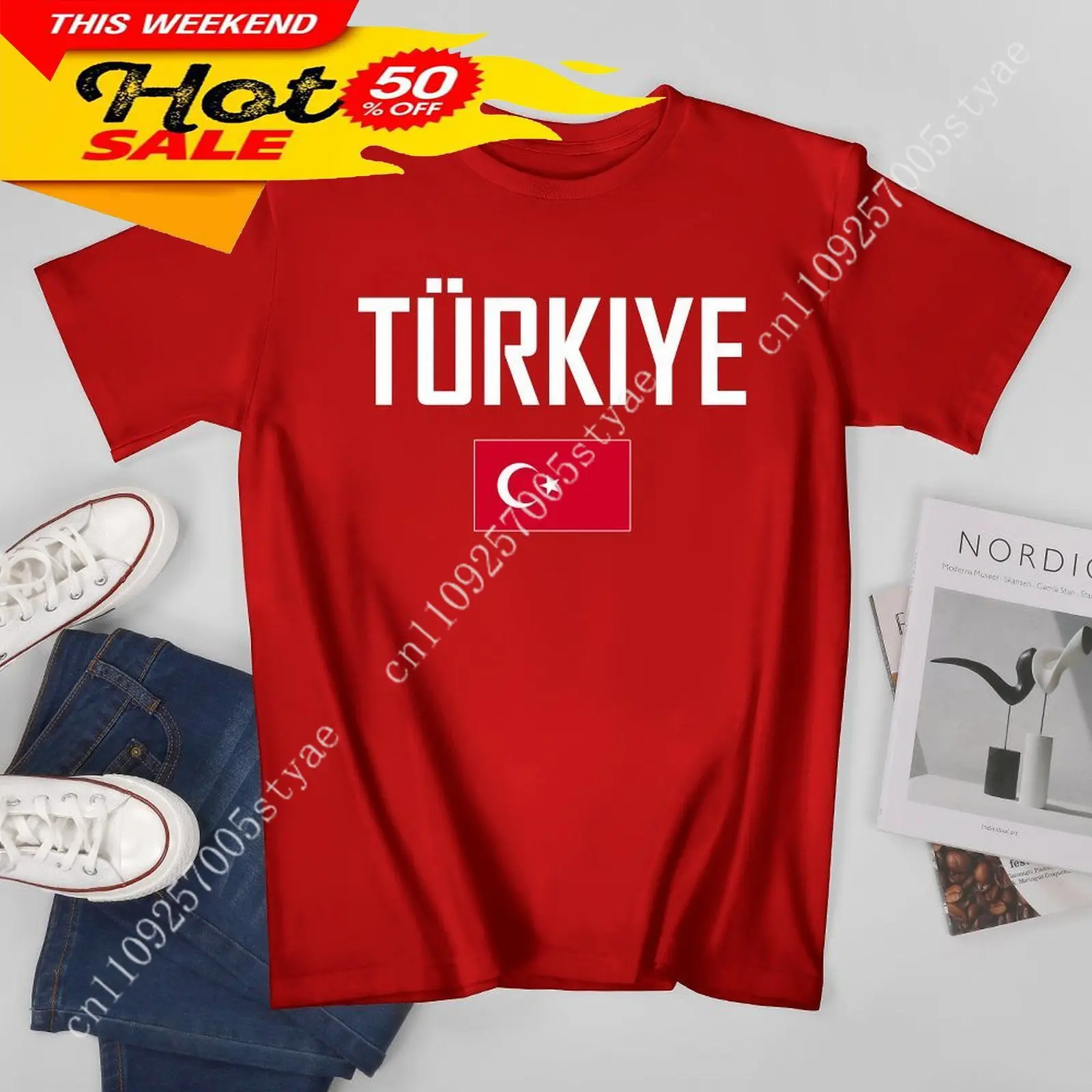 T-Shirt Football Turquie - Drapeau National Turc Pour Supporters - Hommage à L'Équipe De Turquie
