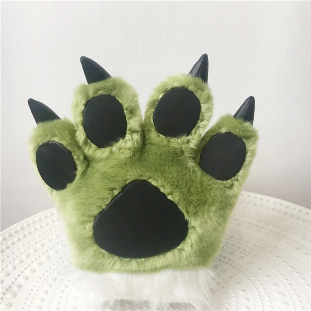 Gloves Palm Paw Animal Animals Plushclaw Glove Paws Cat Tiger Costume Cosplay Cartoon Bear Simulation Furry Mittens Winter