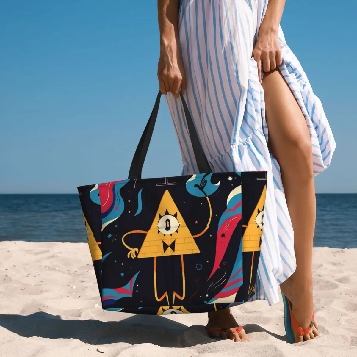 Cartoon Gravitys Falls Beach Tote Bag Sport Gym Yoga Duffle Large Tote Bag Women Travel Bag Fitness bag