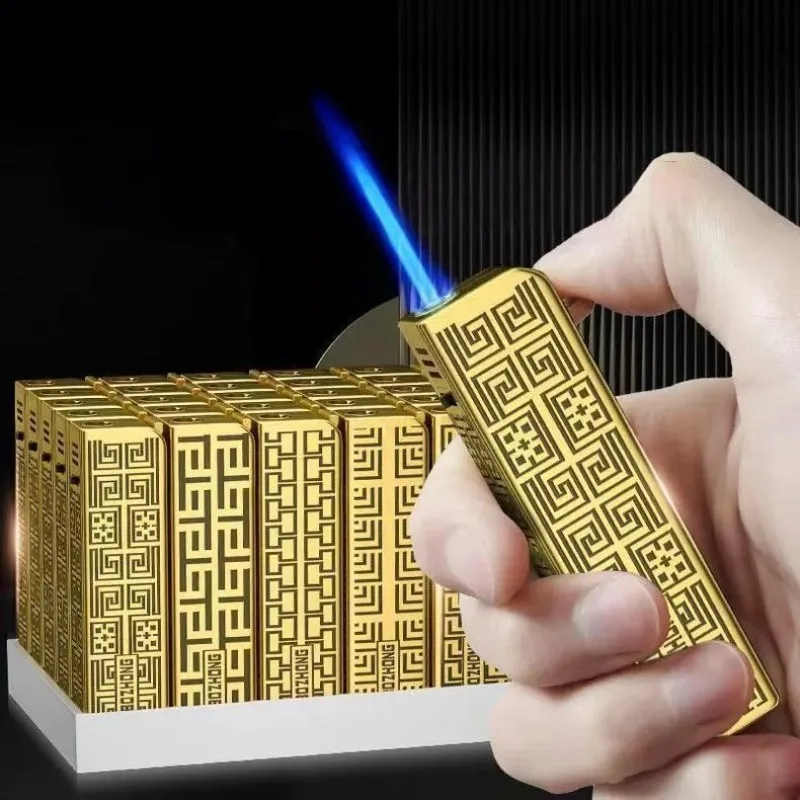 

New Direct-rush Windproof Blue Flame Lighter Compact and Portable Square Factory Wholesale Smoking Accessories Cigarette Lighter