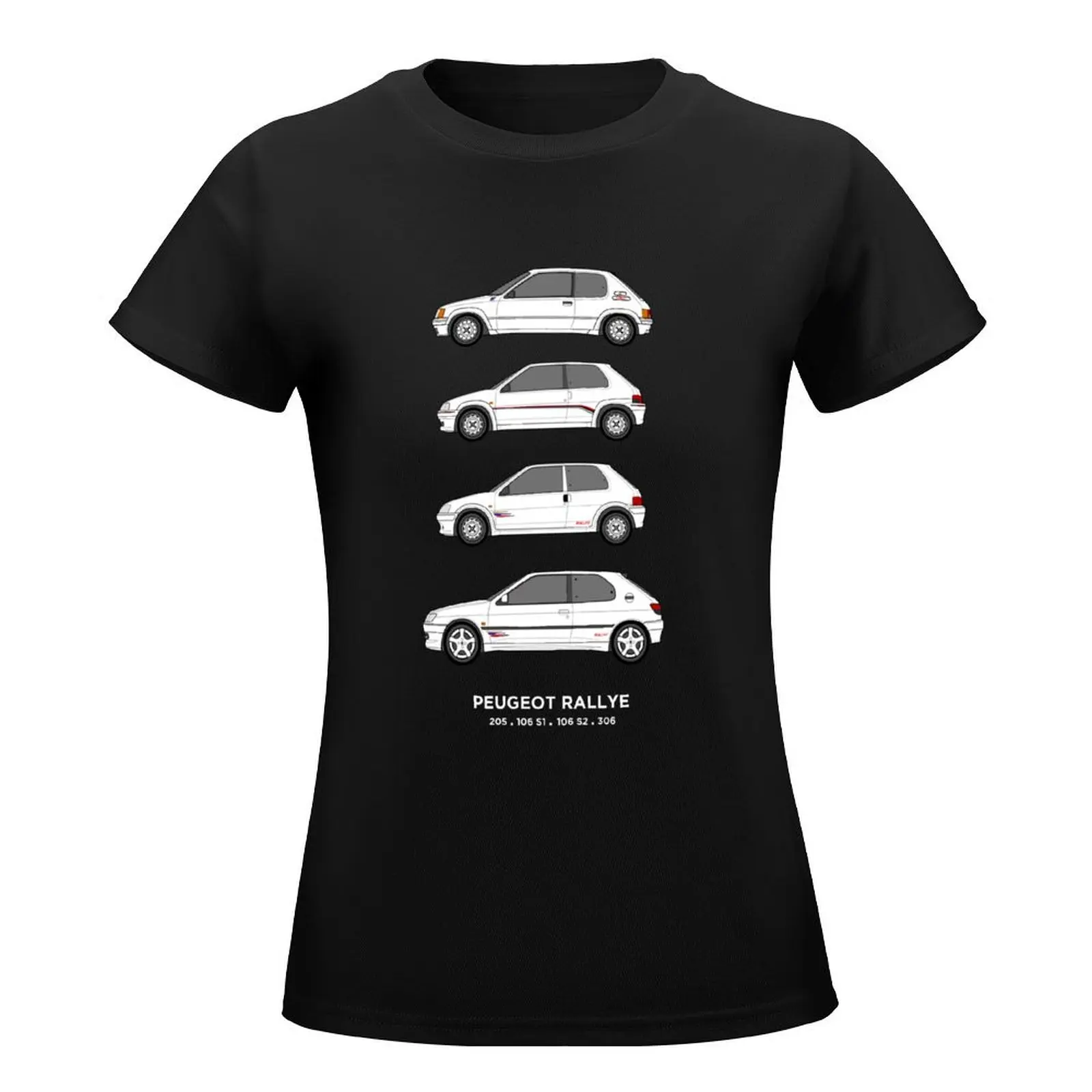 Peu geot 205, 106, 306 Rallye Classic Car Collection Artwork. T-Shirt oversized plain anime Woman fashion