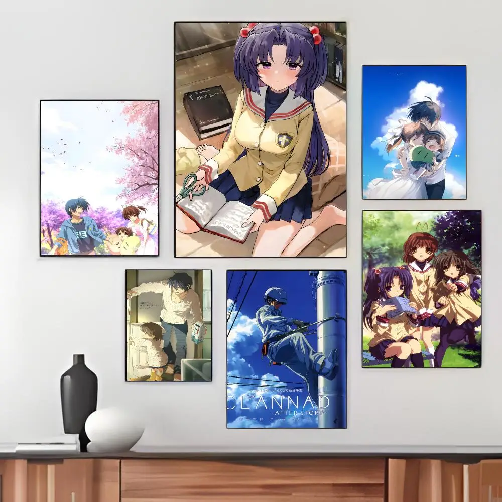 Slice Of Life Anime C-Clannad Poster Pegatina artistica HD autoadhesiva impermeable para salon dormitorio