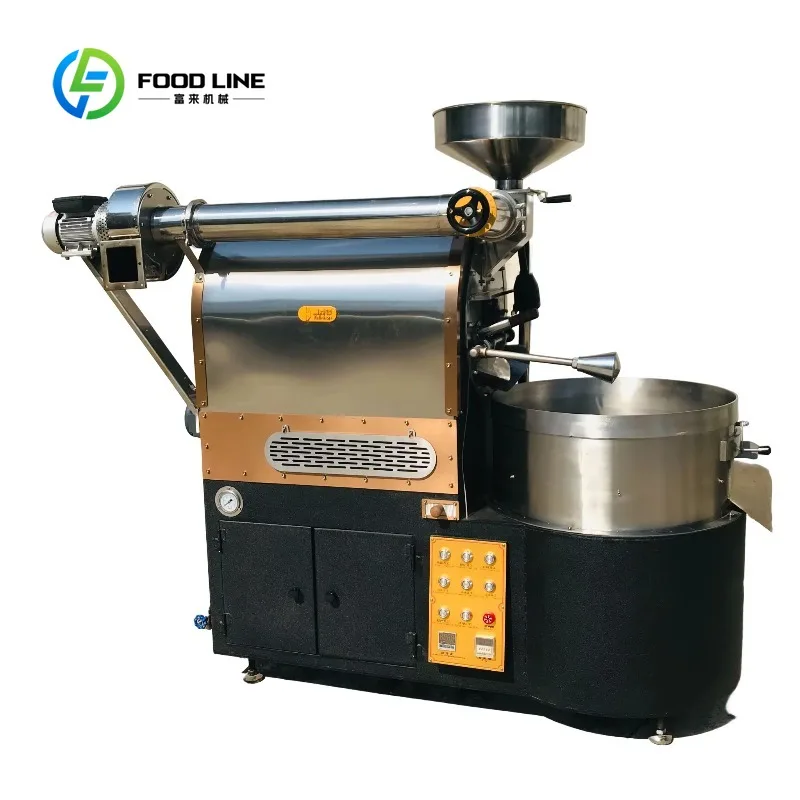 customized dual fuel bean drum roaster mixed stainless steel flexible heat regulation for home‑based coffee cafe business buyers